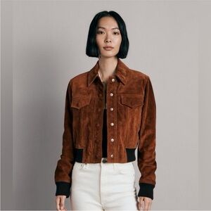 rag & bone Dionne Brown Suede Bomber size S, great condition